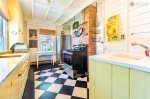 Kitchen with hand painted floors and updated appliances